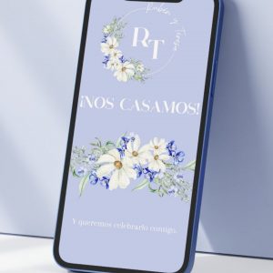 invitación digital floral, invitación de boda romántica, invitación digital Ciro, invitación boda delicada, invitación digital elegante.