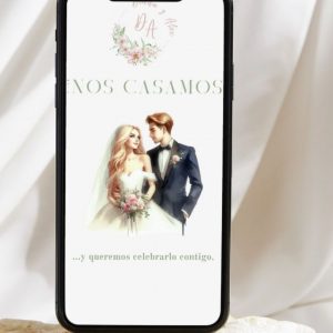 Invitación digital de boda elegante floral primaveral