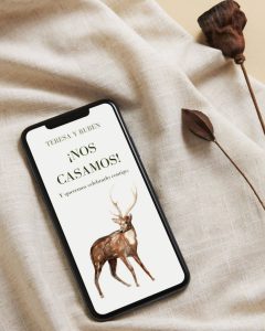 invitación digital monte, invitación de boda rústica, invitación ciervos personalizada, invitación digital boda campo, papelería boda natural.