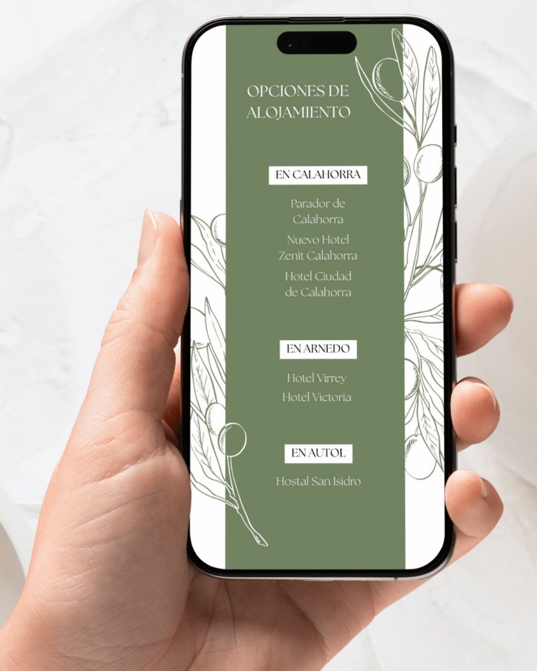 invitación digital olivo, invitación de boda mediterránea, invitación digital elegante, invitación digital rústica, invitación digital naturaleza, invitación digital boda sostenible.