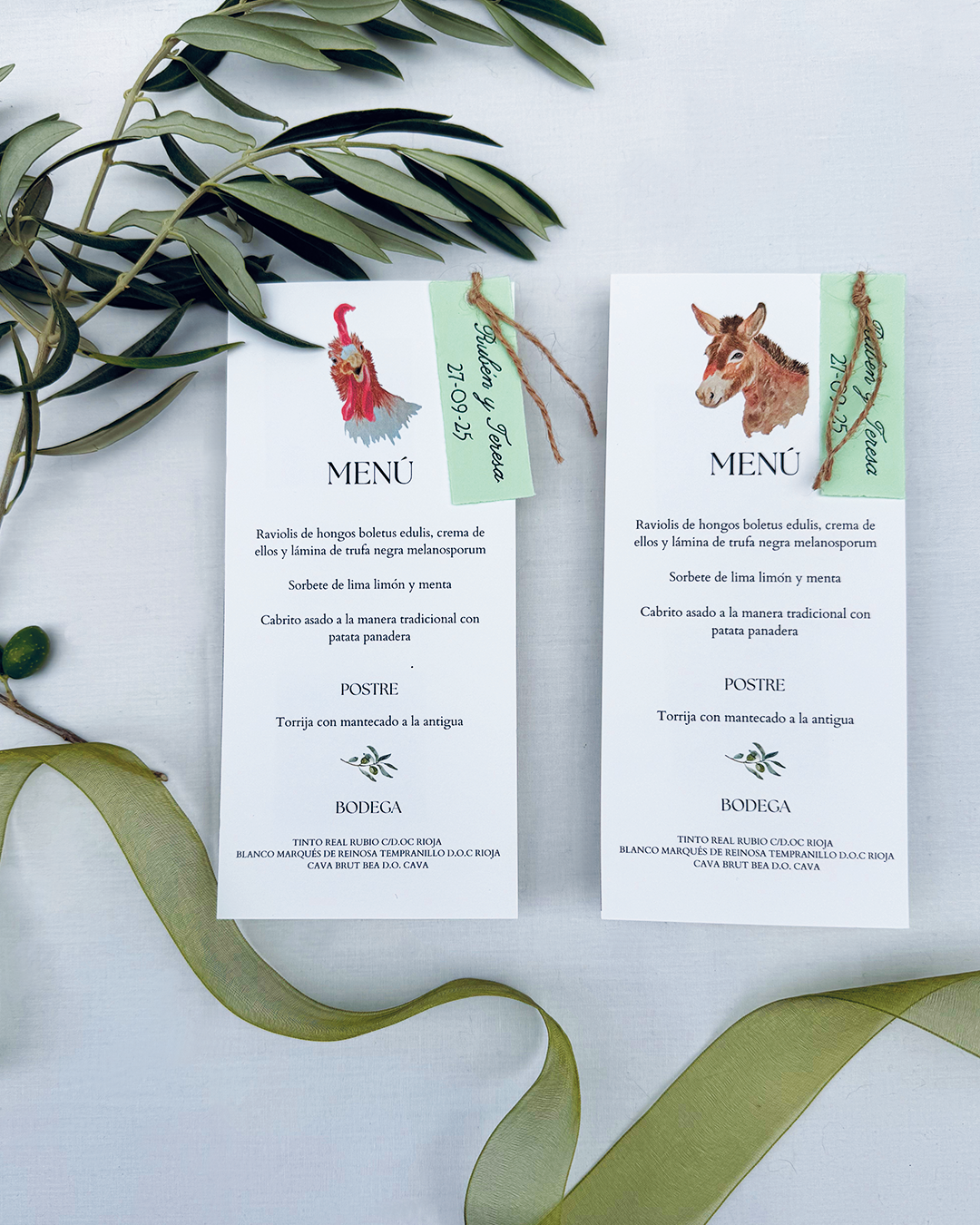 Minuta Olivo para boda