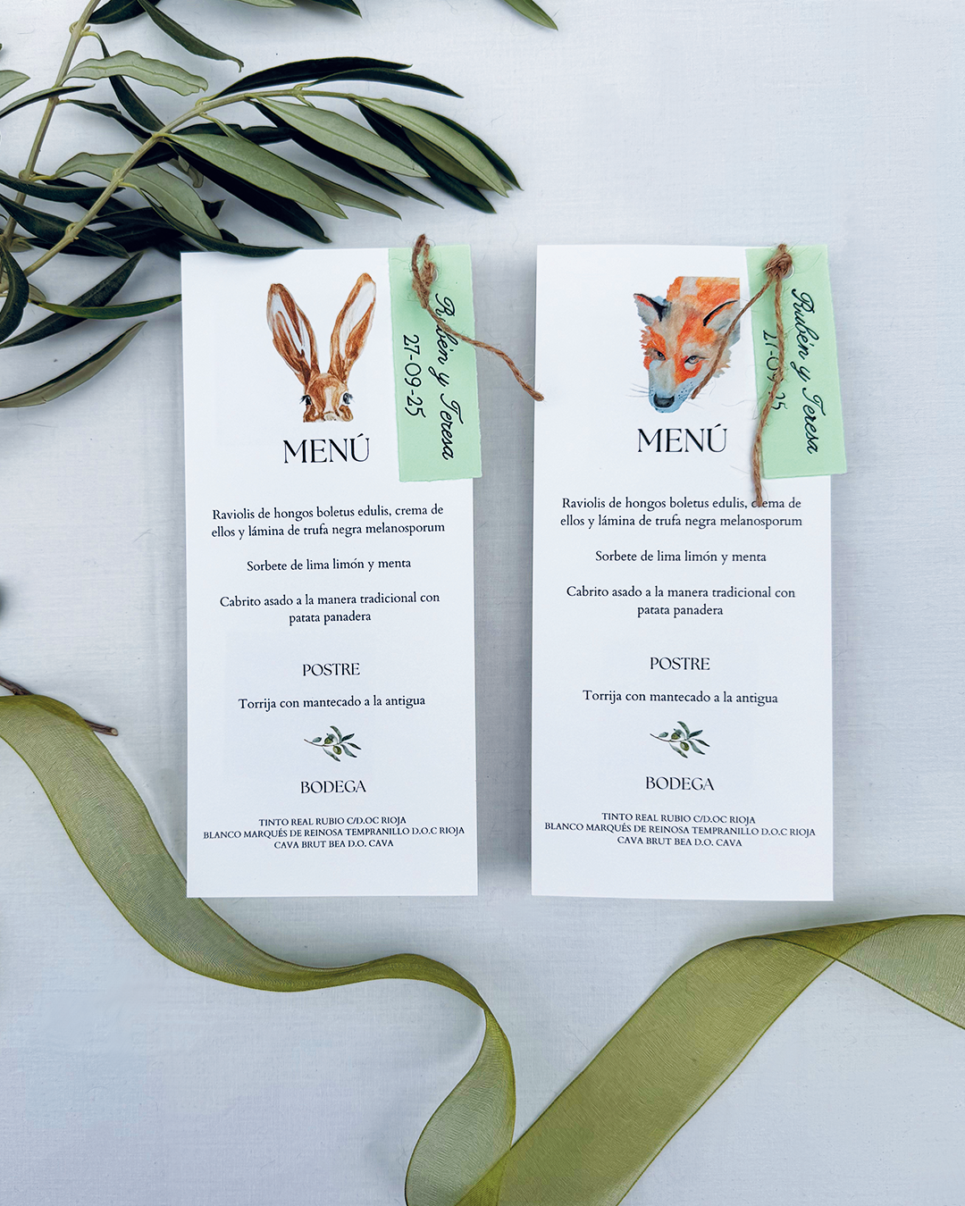 Minuta Olivo para boda