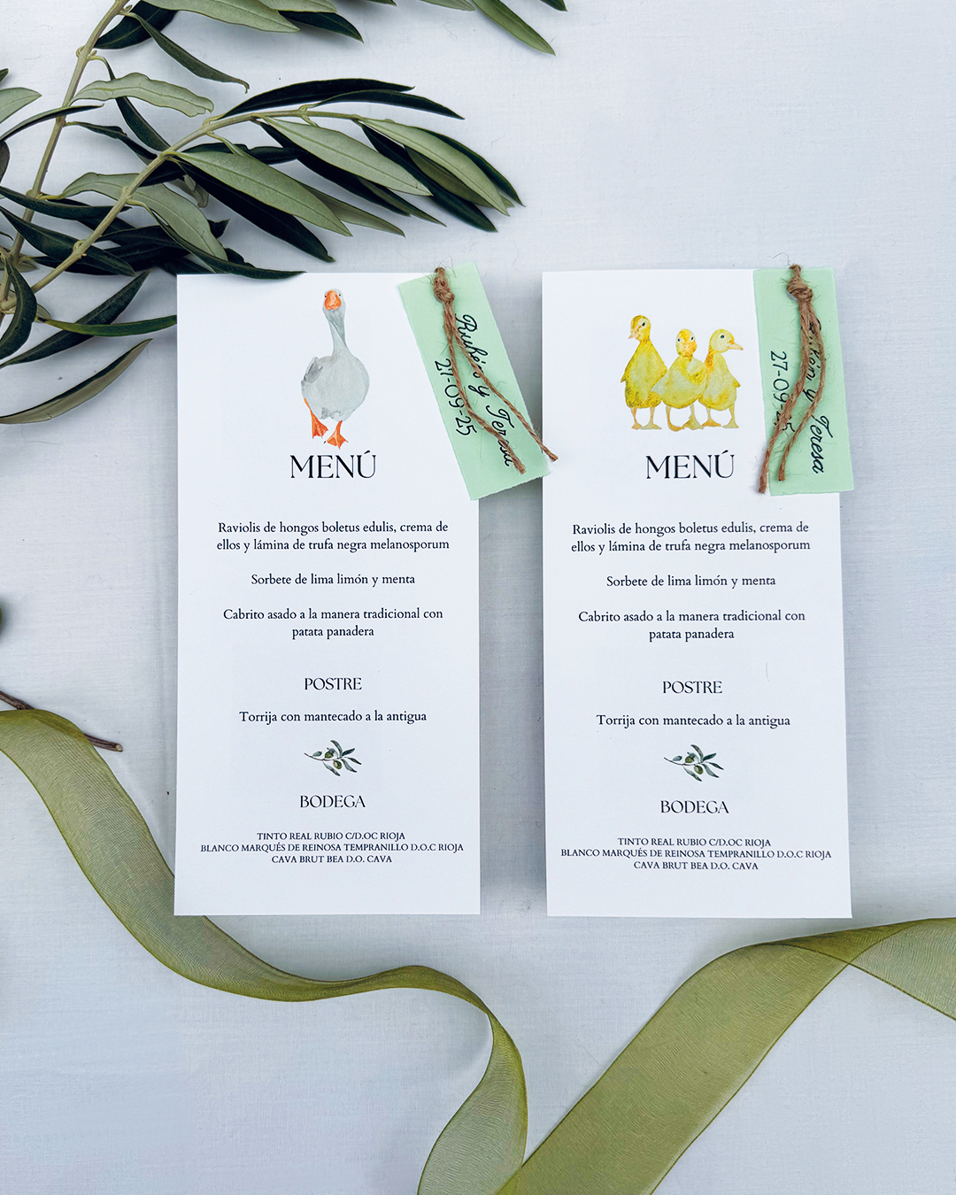 Minuta Olivo para boda