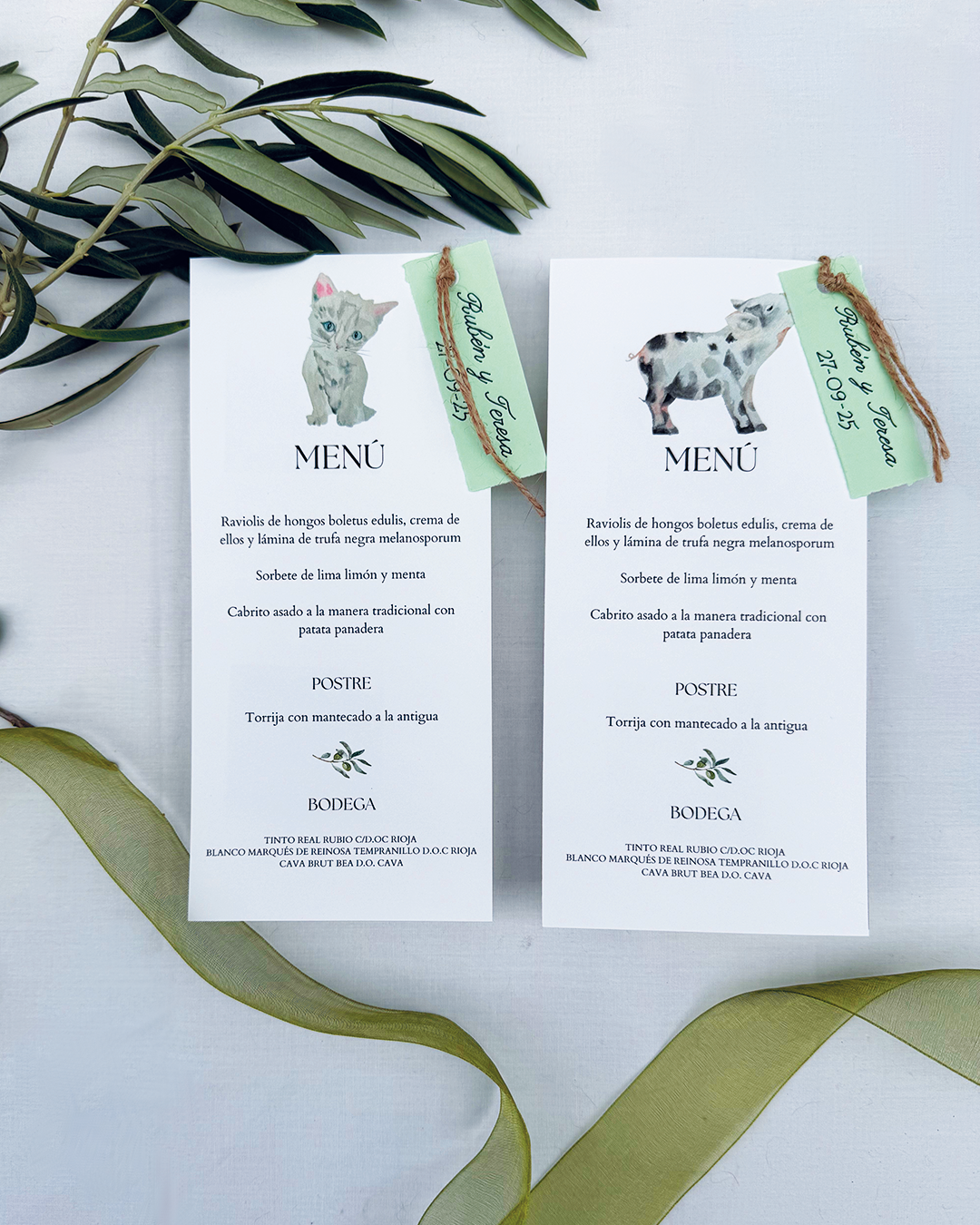 Minuta Olivo para boda