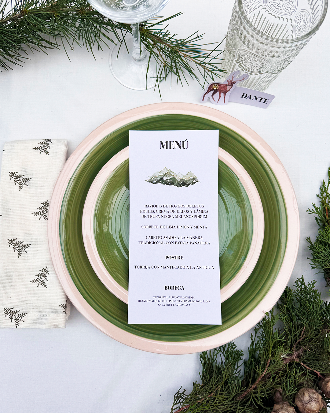 Minuta Cervus para boda