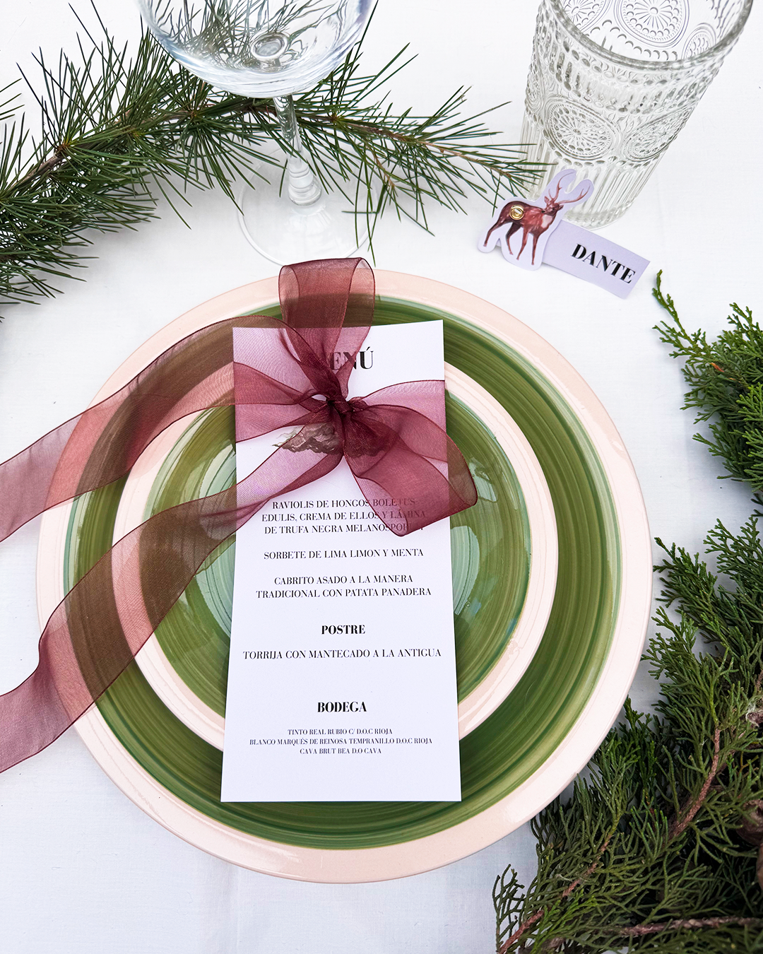 Minuta Cervus para boda