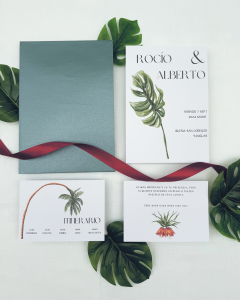 invitación de boda tropical