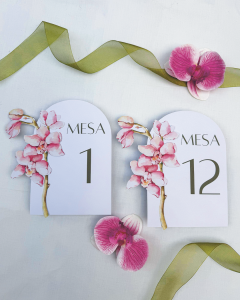Número de mesa Orquid para boda