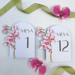 Número de mesa Orquid para boda