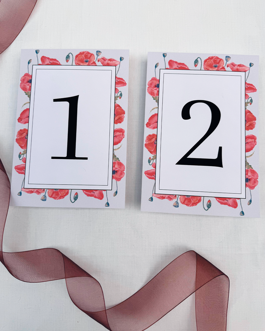 Número de mesa Papaver para boda