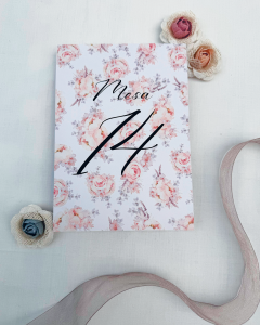 Número de mesa Rose para boda
