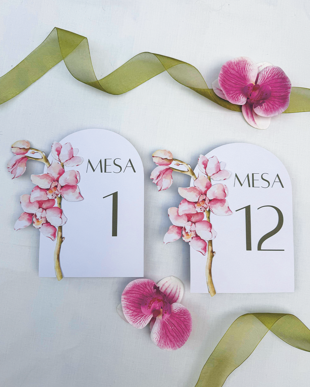 Número de mesa Orquid para boda