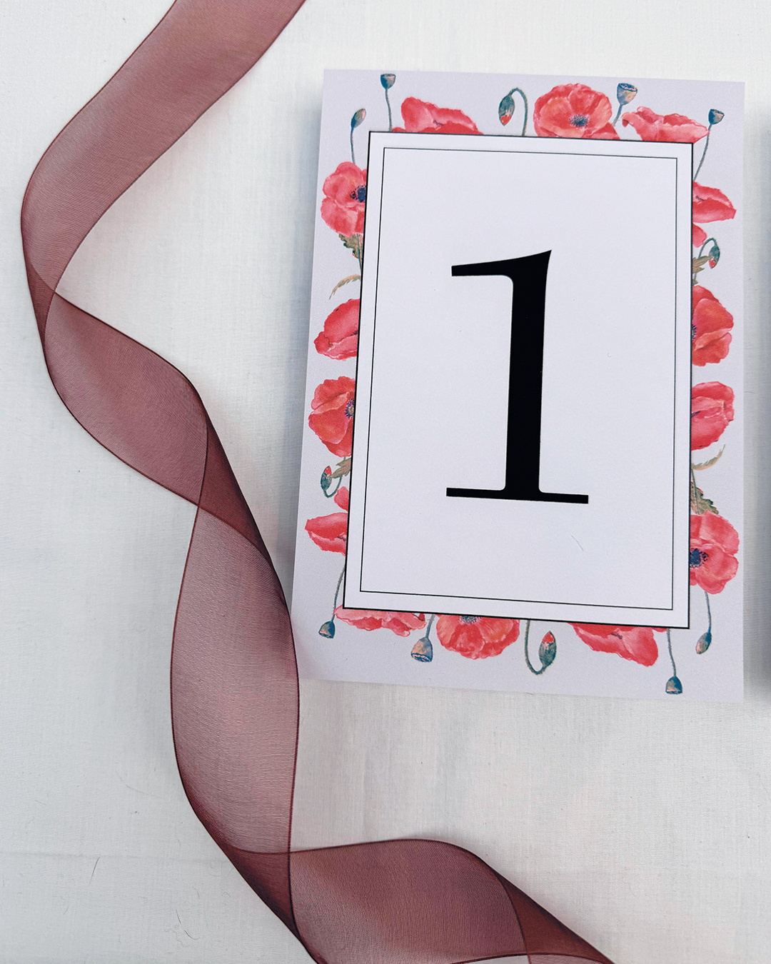 Número de mesa Papaver para boda