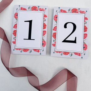 Número de mesa Papaver para boda