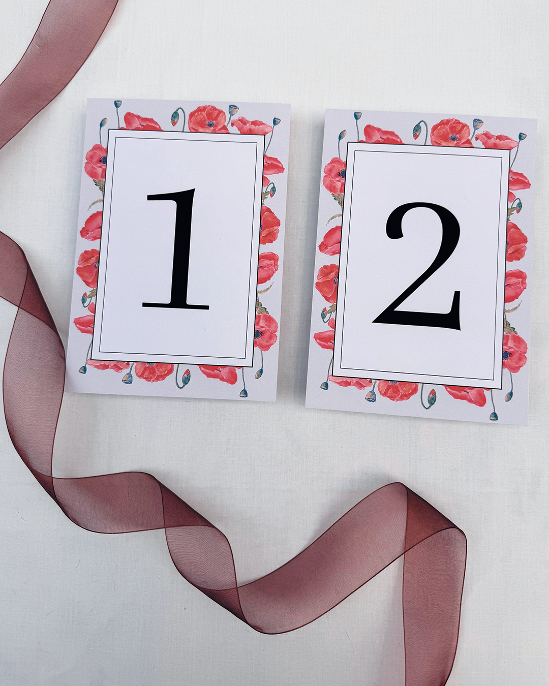 Número de mesa Papaver para boda