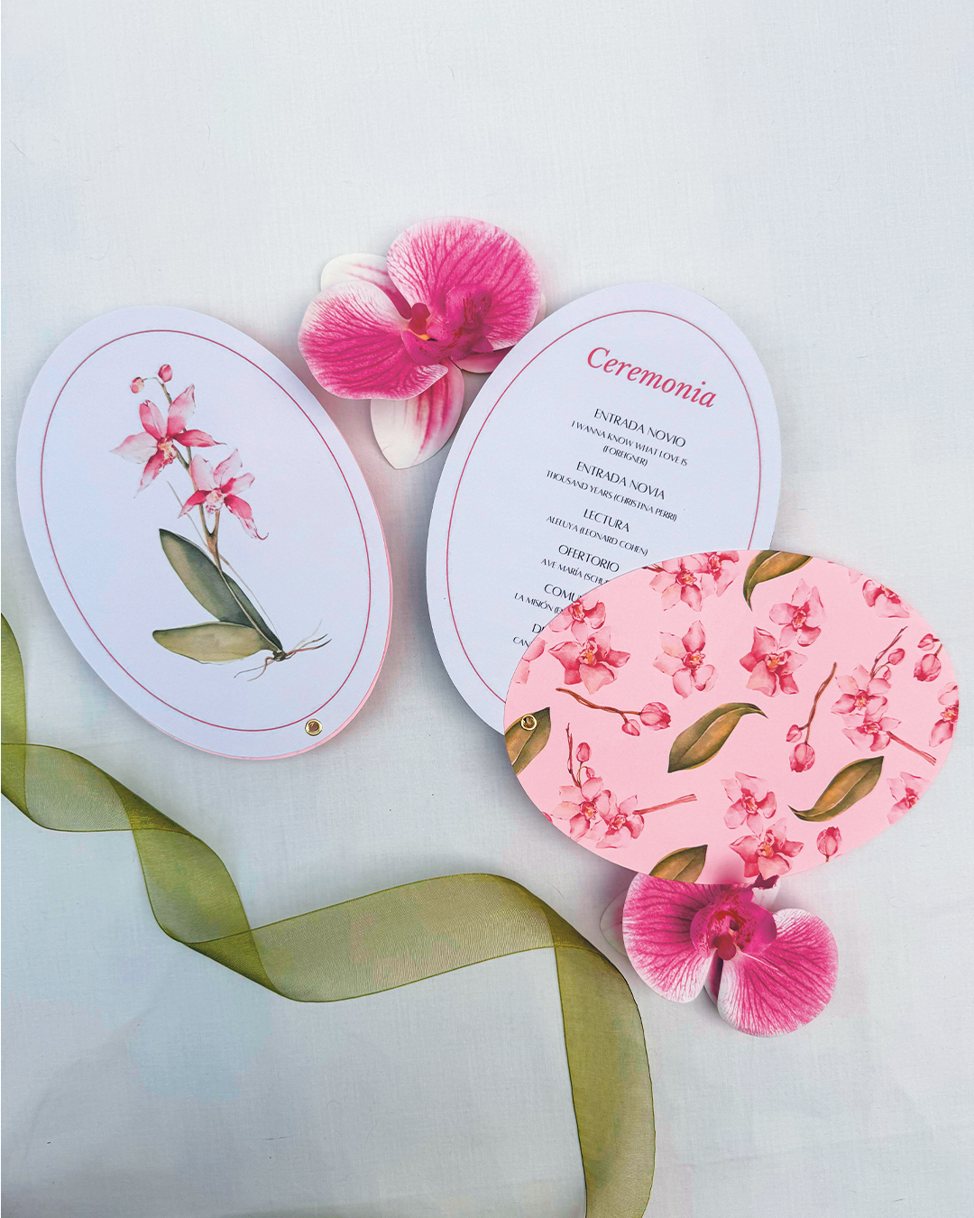 Invitación de boda floral orquídeas