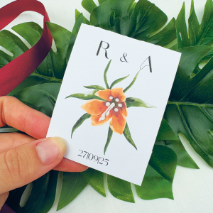 invitación boda física tropical