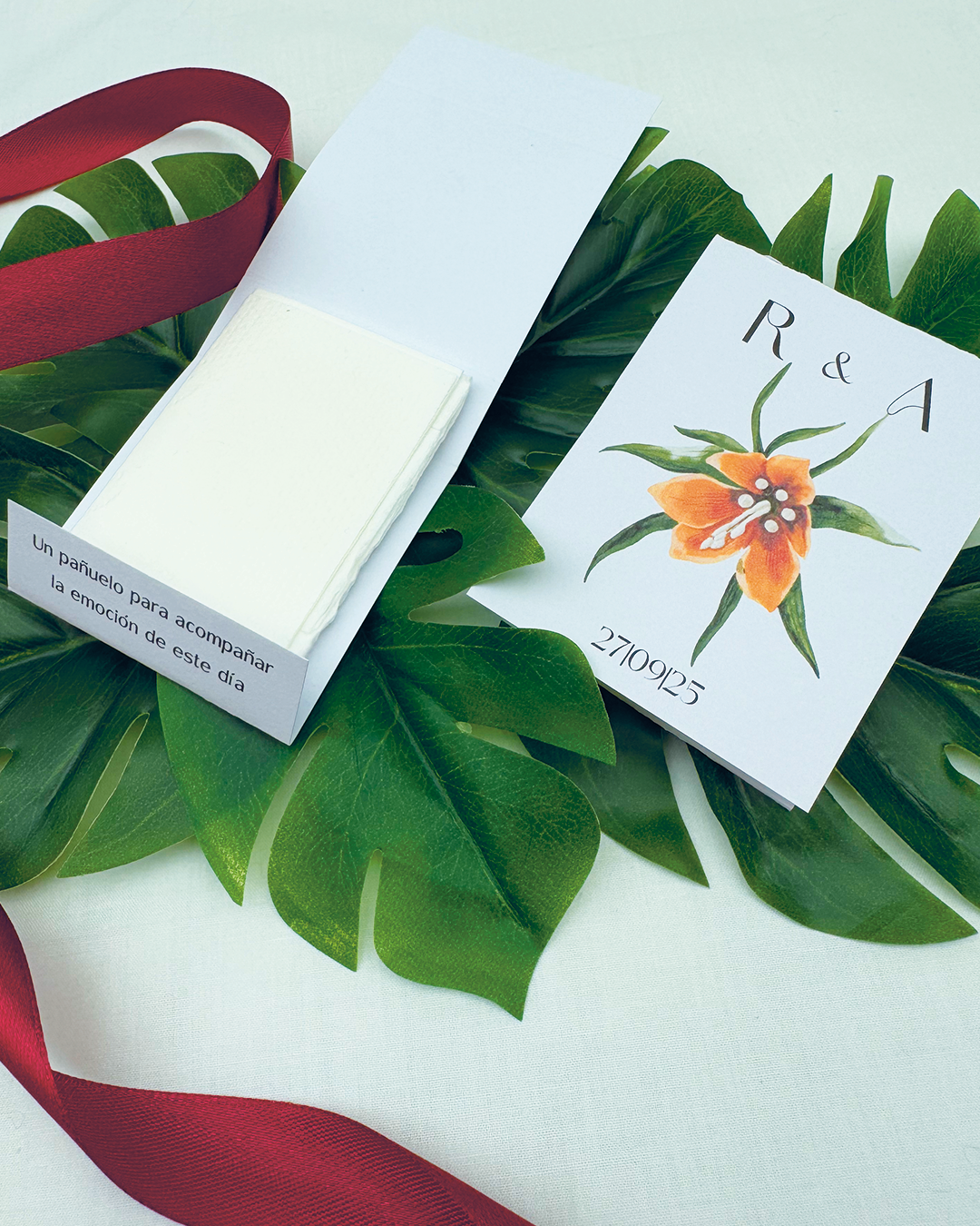 invitación boda física tropical