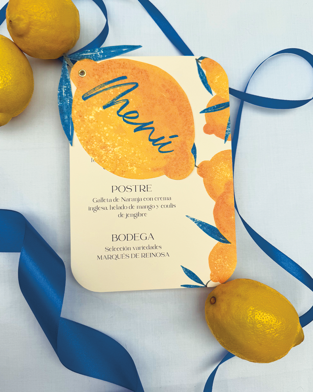 Minuta citrus para boda