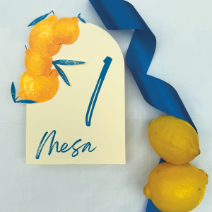 Número de mesa Citrus para boda