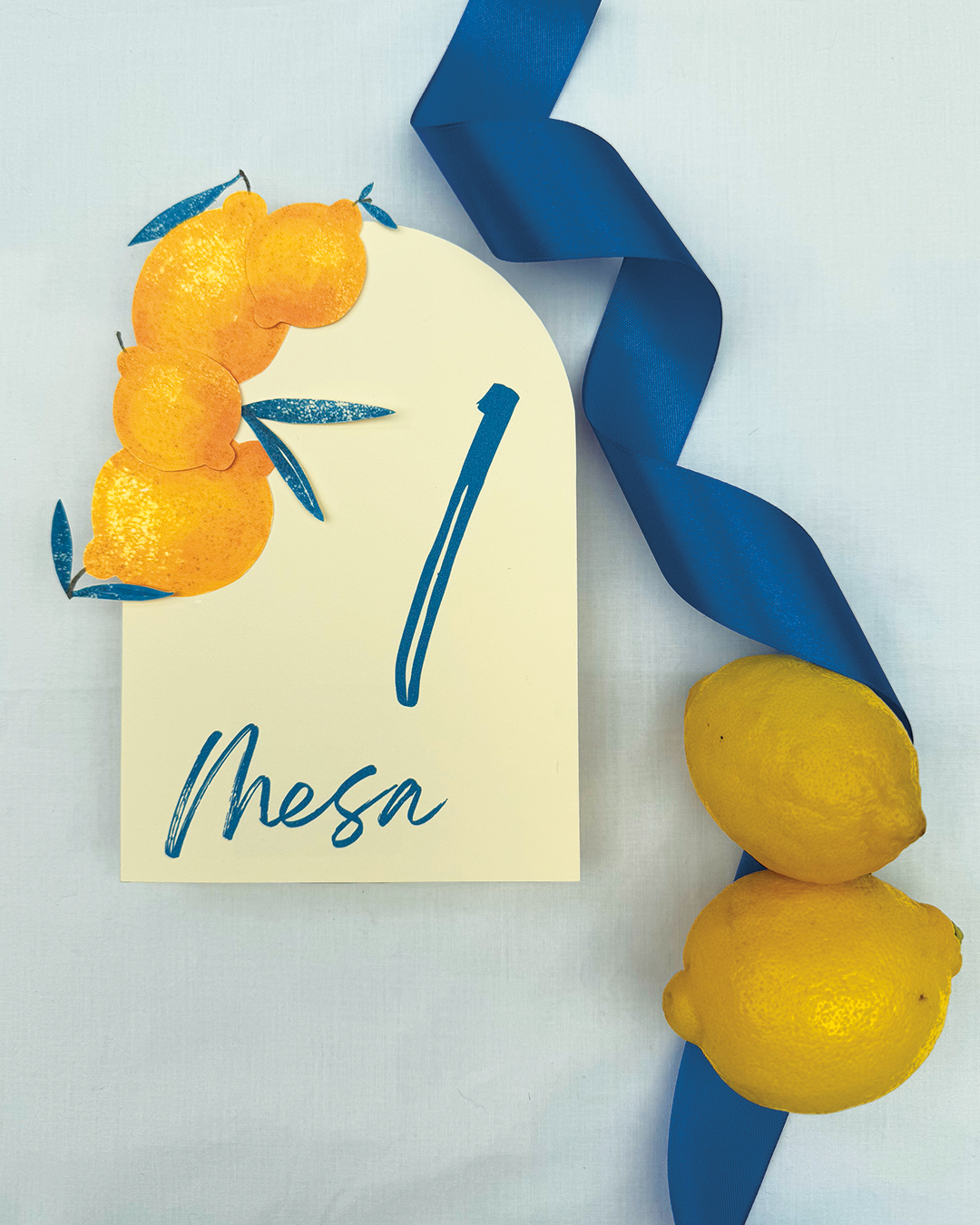 Número de mesa Citrus para boda